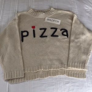 Wildfox PIZZA sweater size M NWT